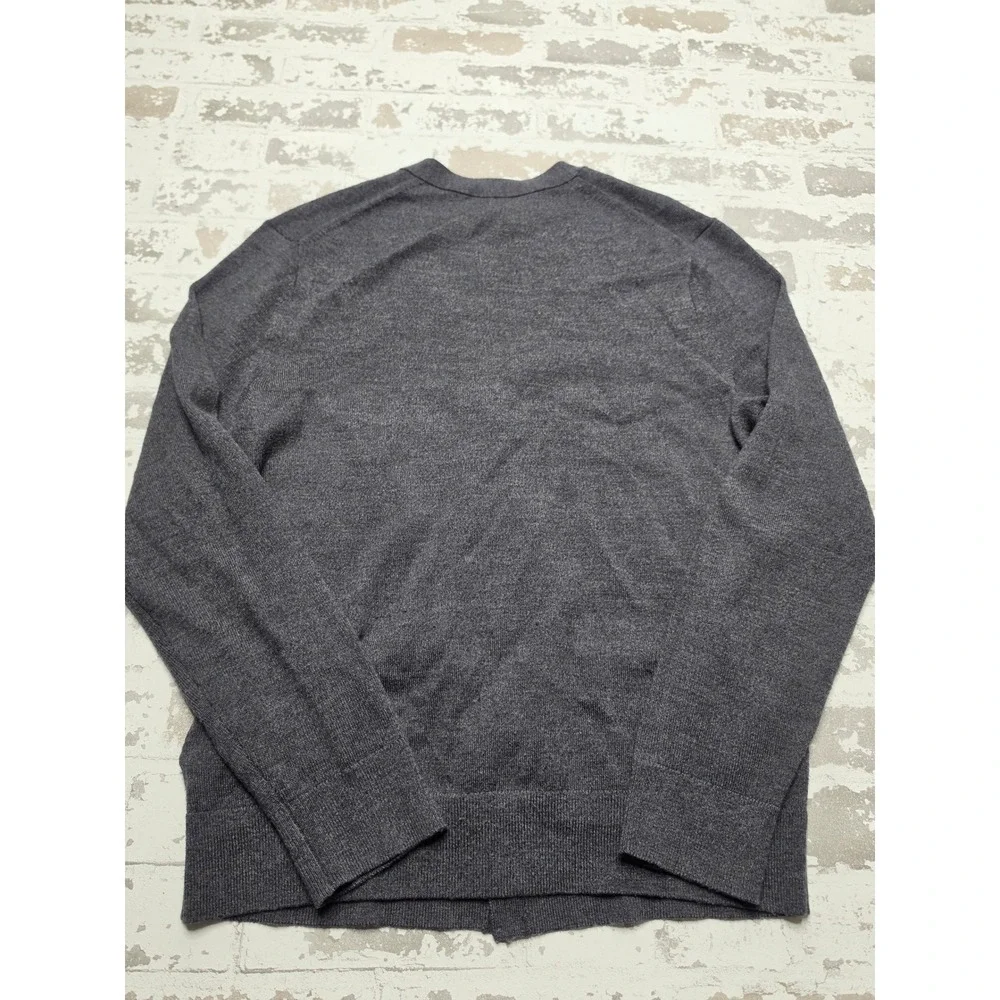 Banana Republic Mens Small Gray Italian Merino Wool V-Neck Cardigan Sweater